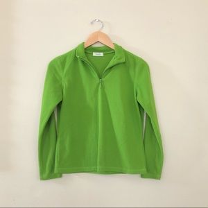Green Fleece Quarter Zip Pullover